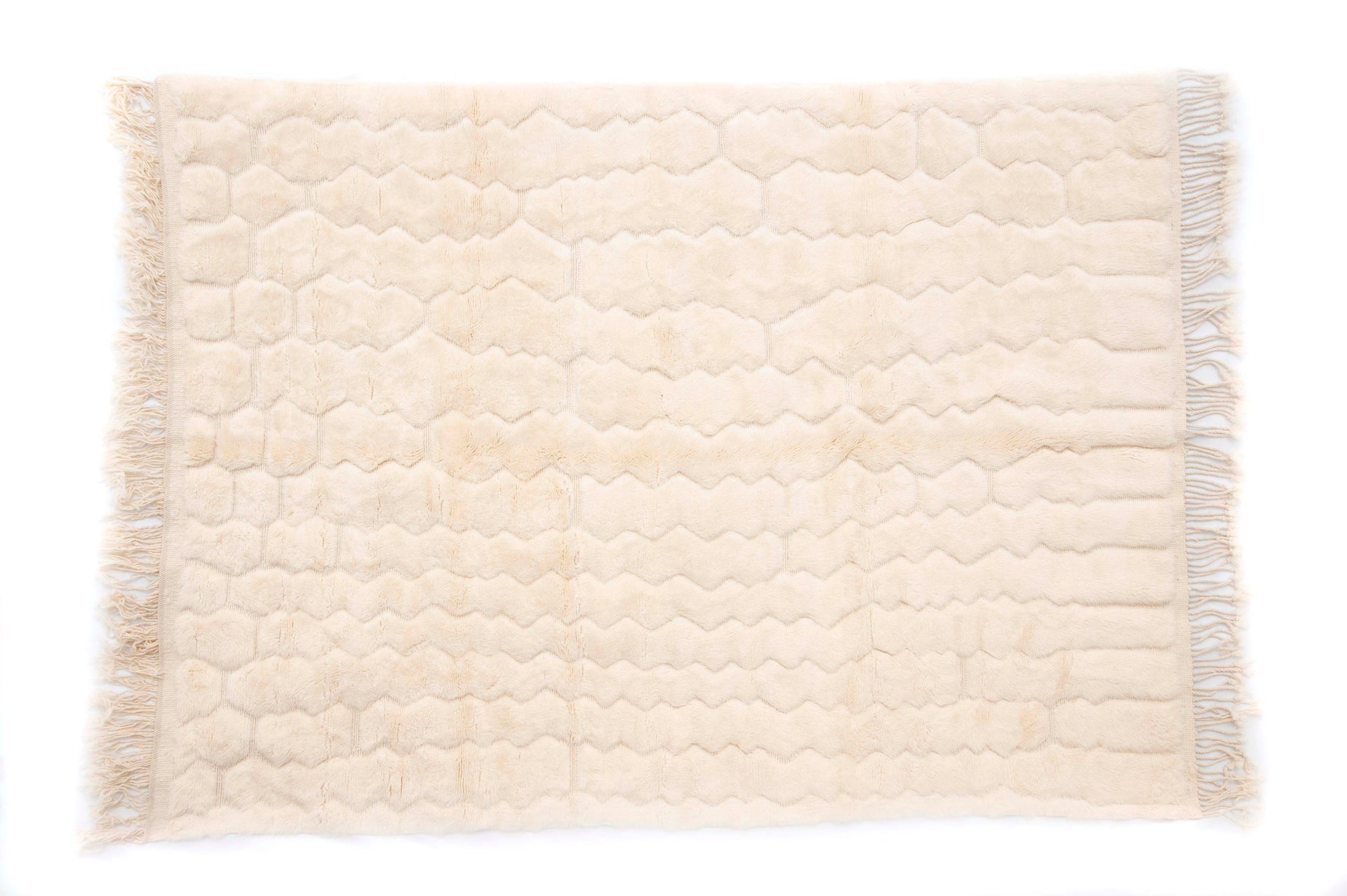 Ethereal Sands: Luxury Moroccan Wool Rug